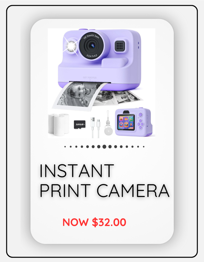 instant print digital camera for kids and teens