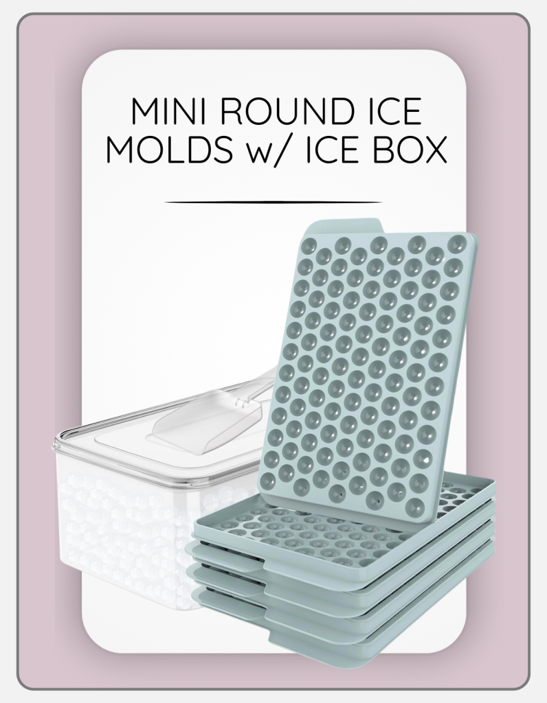 mini round ice molds with ice bucker