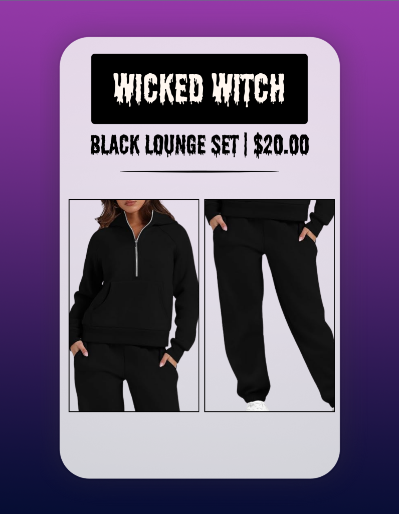 black 2 piece women's lounge set