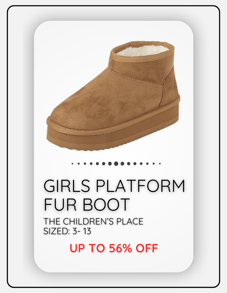 girls fur platform boot