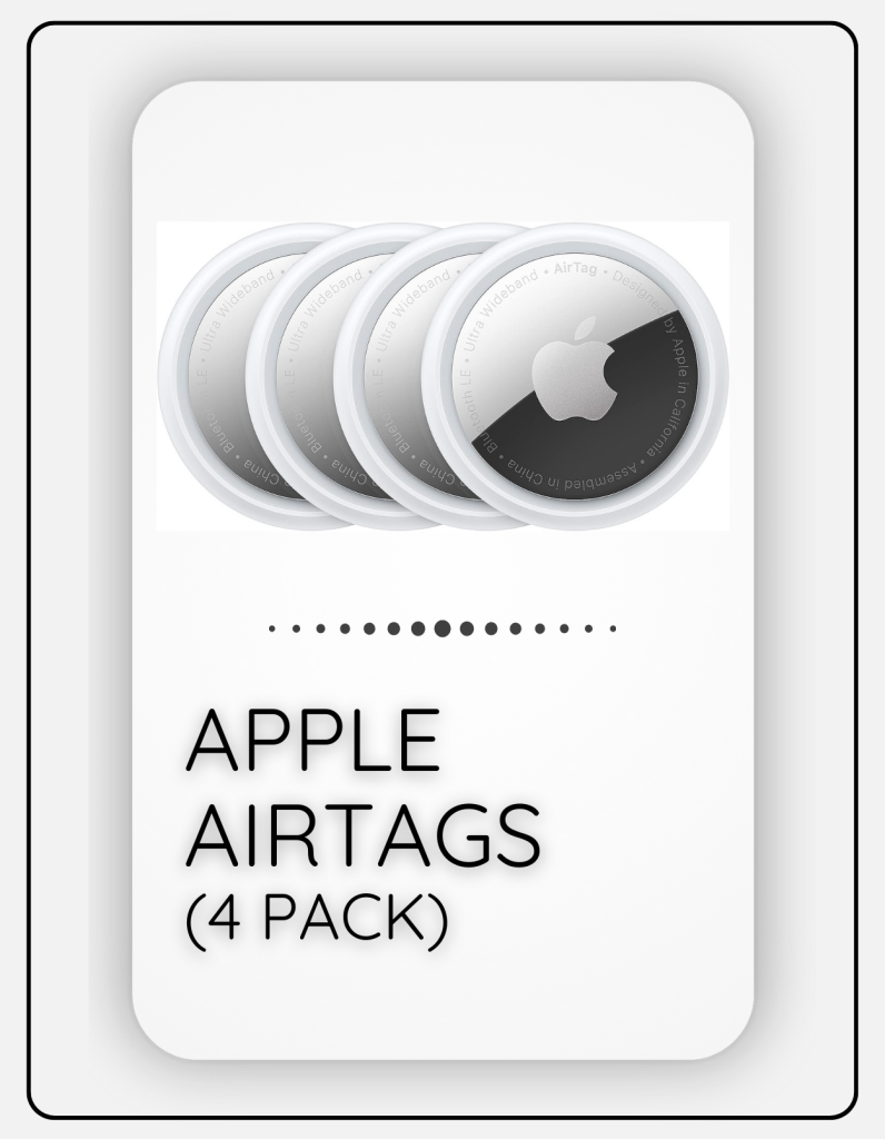 4 pack of apple airtags for tracking luggage and other personal belongings
