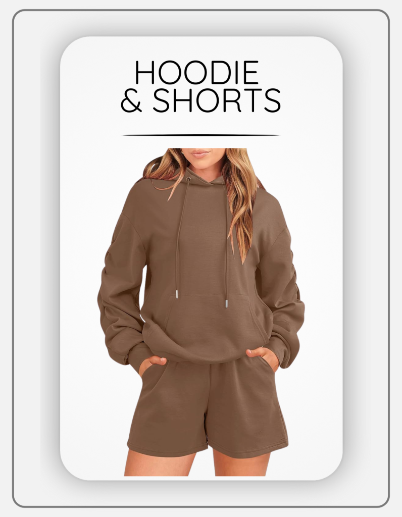 women's hoodie and short lounge set