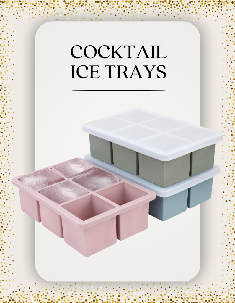 3 pack of cocktail ice cube trays with lids